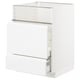 METOD Base cb f hob/fish grill/2 drawers, white/Voxtorp high-gloss/white, 60x60x80 cm