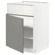 METOD Base cb f hob/fish grill/door, white/Bodbyn grey, 60x60x80 cm