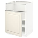 METOD Base cb f hob/fish grill/door, white/Bodbyn off-white, 60x60x80 cm