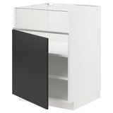 METOD Base cb f hob/fish grill/door, white/Nickebo matt anthracite, 60x60x80 cm