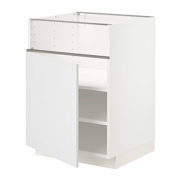 METOD Base cb f hob/fish grill/door, white/Stensund white, 60x60x80 cm