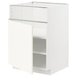 METOD Base cb f hob/fish grill/door, white/Vallstena white, 60x60x80 cm