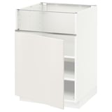 METOD Base cb f hob/fish grill/door, white/Veddinge white, 60x60x80 cm