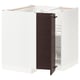 METOD Corner base cabinet with carousel, white Askersund/dark brown ash effect, 88x88x80 cm