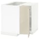 METOD Corner base cabinet with carousel, white/Voxtorp high-gloss light beige, 88x88x80 cm
