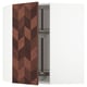 METOD Corner wall cabinet with carousel, white Hasslarp/brown patterned, 68x37x80 cm