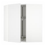 METOD Corner wall cabinet with carousel, white/Stensund white, 68x68x80 cm