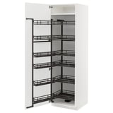 METOD High cabinet with pull-out larder, white/Ringhult light grey, 60x60x200 cm