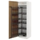 METOD High cabinet with pull-out larder, white/Vedhamn oak, 60x60x200 cm