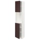 METOD High cabinet with shelves/2 doors, white Askersund/dark brown ash effect, 40x41x200 cm