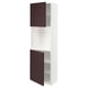 METOD High cabinet with shelves/2 doors, white Askersund/dark brown ash effect, 60x41x200 cm