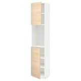 METOD High cabinet with shelves/2 doors, white/Askersund light ash effect, 40x41x200 cm