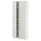METOD High cabinet with shelves/2 doors, white/Aspudden light grey, 80x41x200 cm