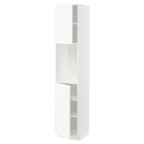 METOD High cabinet with shelves/2 doors, white Enköping/white wood effect, 40x41x200 cm