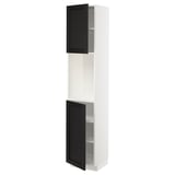 METOD High cabinet with shelves/2 doors, white/Lerhyttan black stained, 40x41x200 cm