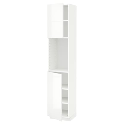 METOD High cabinet with shelves/2 doors, white/Ringhult white, 40x41x200 cm