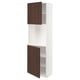 Option: METOD High cabinet with shelves/2 doors, white/Sinarp brown, 60x41x200 cm