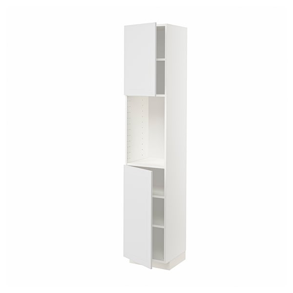 METOD High cabinet with shelves/2 doors, white/Stensund white, 40x41x200 cm