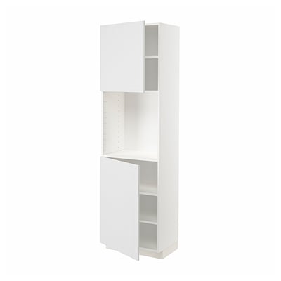 METOD High cabinet with shelves/2 doors, white/Stensund white, 60x41x200 cm