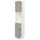 METOD High cabinet with shelves/2 doors, white/Upplöv matt dark beige, 40x41x200 cm