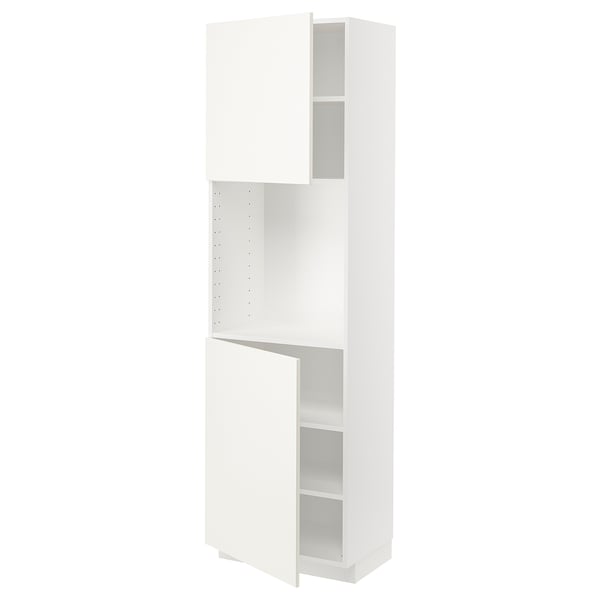 METOD High cabinet with shelves/2 doors, white/Vallstena white, 60x41x200 cm