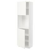 METOD High cabinet with shelves/2 doors, white/Vallstena white, 60x41x200 cm
