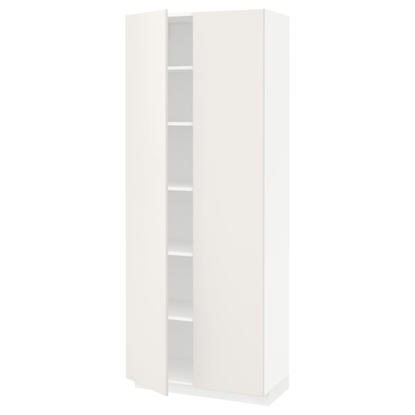 METOD High cabinet with shelves/2 doors, white/Veddinge white, 80x41x200 cm