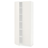 METOD High cabinet with shelves/2 doors, white/Veddinge white, 80x41x200 cm