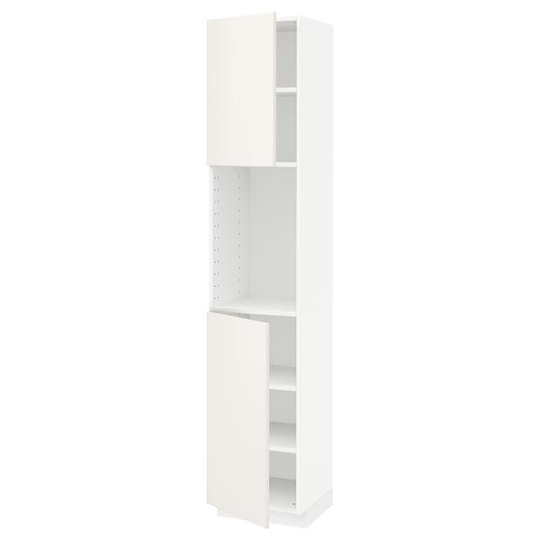 METOD High cabinet with shelves/2 doors, white/Veddinge white, 40x41x200 cm