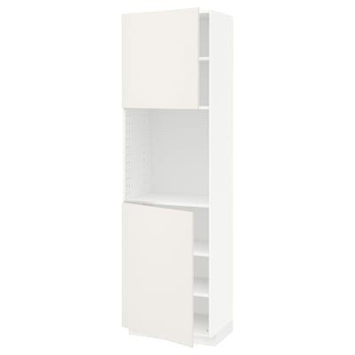 METOD High cabinet with shelves/2 doors, white/Veddinge white, 60x41x200 cm