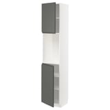 METOD High cabinet with shelves/2 doors, white/Voxtorp dark grey, 40x41x200 cm