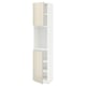 METOD High cabinet with shelves/2 doors, white/Voxtorp high-gloss light beige, 40x41x200 cm
