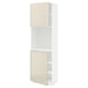 METOD High cabinet with shelves/2 doors, white/Voxtorp high-gloss light beige, 60x41x200 cm