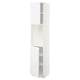 METOD High cabinet with shelves/2 doors, white/Voxtorp high-gloss/white, 40x41x200 cm