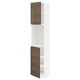 METOD High cabinet with shelves/2 doors, white/Voxtorp walnut effect, 40x41x200 cm