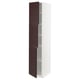METOD High cabinet with shelves/3 doors, white Askersund/dark brown ash effect, 40x60x200 cm