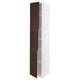 METOD High cabinet with shelves/3 doors, white Askersund/dark brown ash effect, 40x60x220 cm