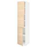 METOD High cabinet with shelves/3 doors, white/Askersund light ash effect, 40x60x200 cm
