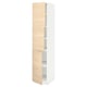 METOD High cabinet with shelves/3 doors, white/Askersund light ash effect, 40x60x200 cm