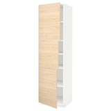 METOD High cabinet with shelves/3 doors, white/Askersund light ash effect, 60x60x220 cm