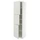 METOD High cabinet with shelves/3 doors, white/Aspudden light grey, 60x60x220 cm