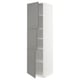 METOD High cabinet with shelves/3 doors, white/Bodbyn grey, 60x60x220 cm