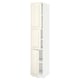 METOD High cabinet with shelves/3 doors, white/Bodbyn off-white, 40x60x220 cm