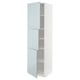 Option: METOD High cabinet with shelves/3 doors, white/Kallarp light grey-blue, 60x60x220 cm