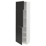 METOD High cabinet with shelves/3 doors, white/Nickebo matt anthracite, 60x41x200 cm