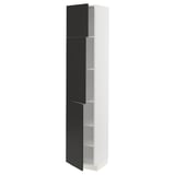 METOD High cabinet with shelves/3 doors, white/Nickebo matt anthracite, 40x41x200 cm