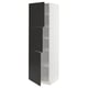 METOD High cabinet with shelves/3 doors, white/Nickebo matt anthracite, 60x60x200 cm