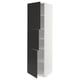 METOD High cabinet with shelves/3 doors, white/Nickebo matt anthracite, 60x60x220 cm