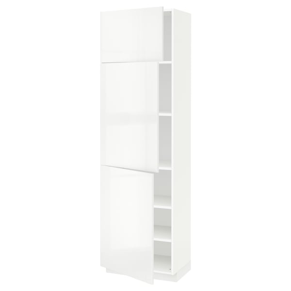 METOD High cabinet with shelves/3 doors, white/Ringhult white, 60x41x200 cm