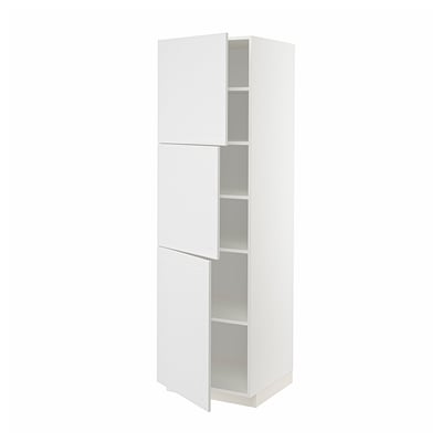 METOD High cabinet with shelves/3 doors, white/Stensund white, 60x60x200 cm